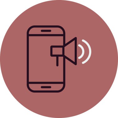 Cep telefonu simgesi, vektör illüstrasyonu 