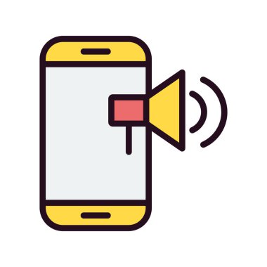 Cep telefonu simgesi, vektör illüstrasyonu 