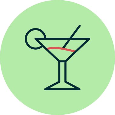 Martini. Web simgesi vektör illüstrasyonu