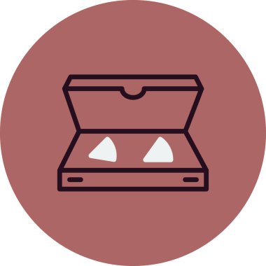 Pizza kutusu simgesi, vektör illüstrasyonu