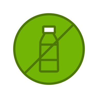 Plastik Yok simgesinin vektör çizimi 