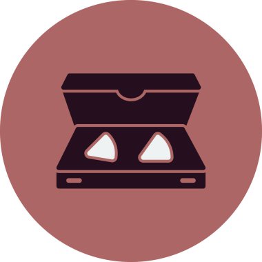 Pizza kutusu simgesi, vektör illüstrasyonu