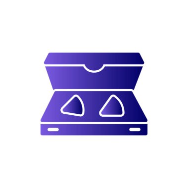 Pizza kutusu simgesi, vektör illüstrasyonu