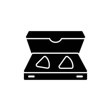 Pizza kutusu simgesi, vektör illüstrasyonu