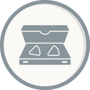 Pizza kutusu simgesi, vektör illüstrasyonu