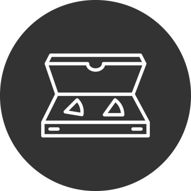 Pizza kutusu simgesi, vektör illüstrasyonu