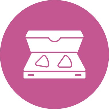 Pizza kutusu simgesi, vektör illüstrasyonu