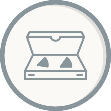 Pizza kutusu simgesi, vektör illüstrasyonu