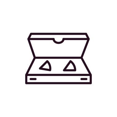 Pizza kutusu simgesi, vektör illüstrasyonu