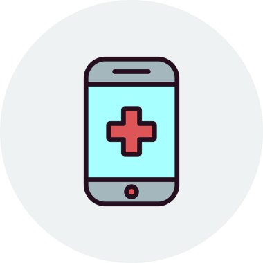 Çevrimiçi Tıbbi Uygulama simgesi, vektör illüstrasyonu