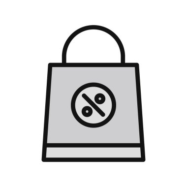 Alışveriş poşeti ikon vektör illüstrasyonu