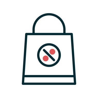 Alışveriş poşeti ikon vektör illüstrasyonu