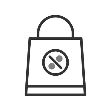 Alışveriş poşeti ikon vektör illüstrasyonu