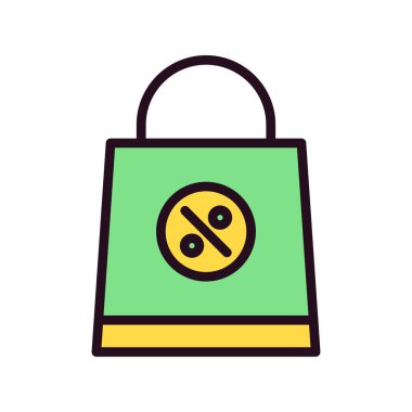 Alışveriş poşeti ikon vektör illüstrasyonu