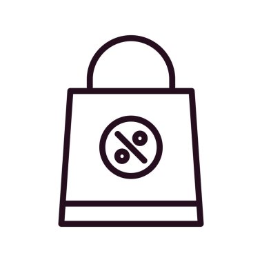 Alışveriş poşeti ikon vektör illüstrasyonu