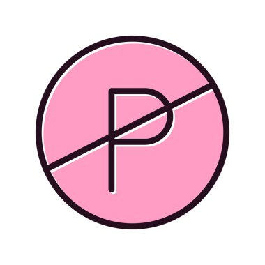 Otopark simgesi vektör illüstrasyonu yok