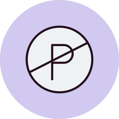 Otopark simgesi vektör illüstrasyonu yok