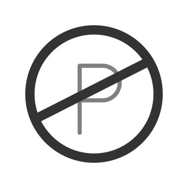 Otopark simgesi vektör illüstrasyonu yok