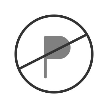 Otopark simgesi vektör illüstrasyonu yok