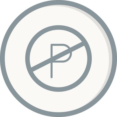 Otopark simgesi vektör illüstrasyonu yok