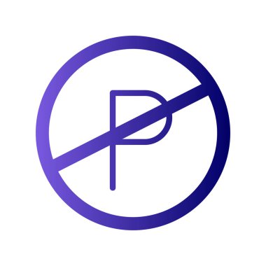 Otopark simgesi vektör illüstrasyonu yok