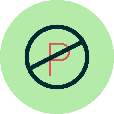 Otopark simgesi vektör illüstrasyonu yok