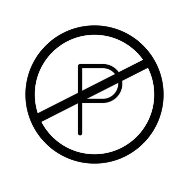 Otopark simgesi vektör illüstrasyonu yok