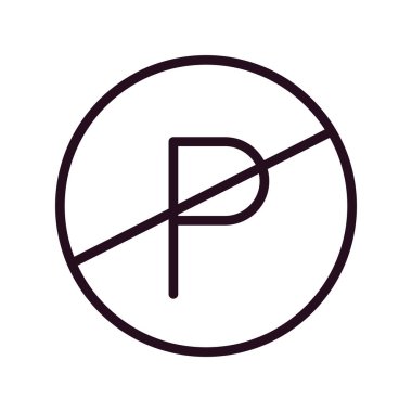 Otopark simgesi vektör illüstrasyonu yok