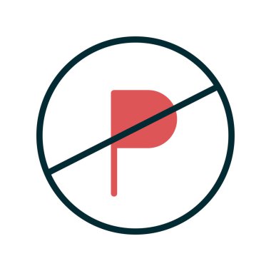 Otopark simgesi vektör illüstrasyonu yok