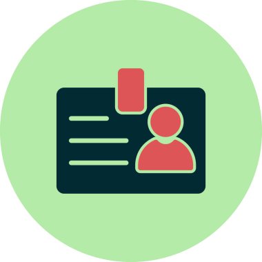 Öğrenci kartı simgesi, vektör illüstrasyonu