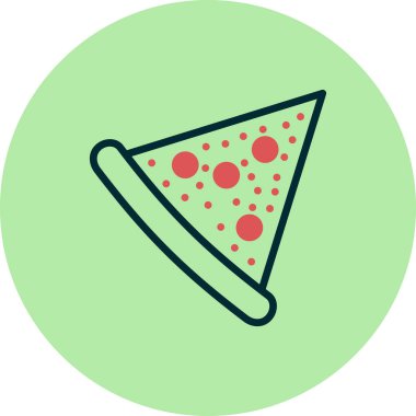 Pizza dilimi simgesi, vektör çizimi