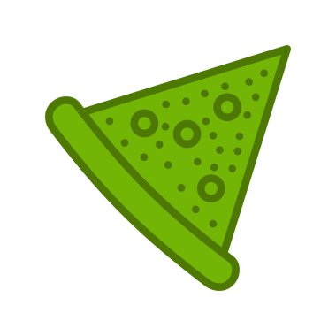 Pizza dilimi simgesi, vektör çizimi