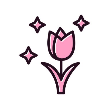 Lale çiçeği. Web simgesi basit illüstrasyon 