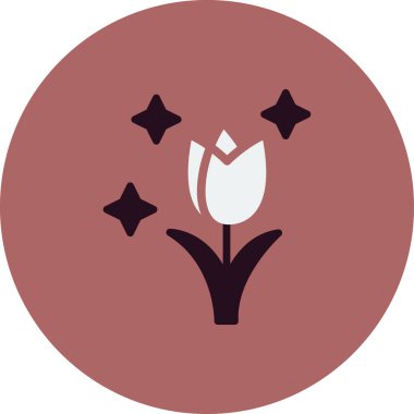 Lale çiçeği. Web simgesi basit illüstrasyon