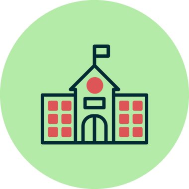 Üniversite düz simge vektör çizim