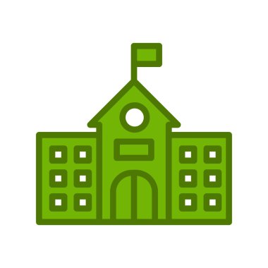 Üniversite düz simge vektör çizim