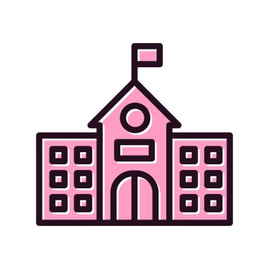 Üniversite düz simge vektör çizim