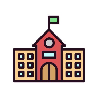 Üniversite düz simge vektör çizim