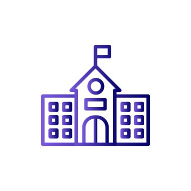 Üniversite düz simge vektör çizim