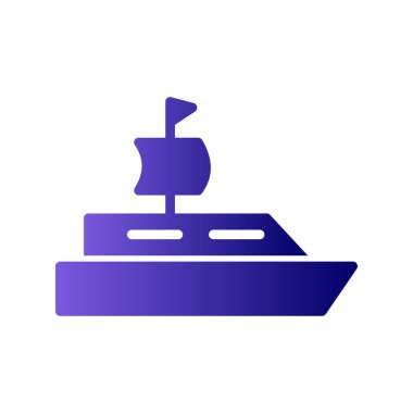 Gemi vektörü ince çizgi simgesi 