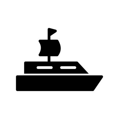 Gemi vektörü ince çizgi simgesi 