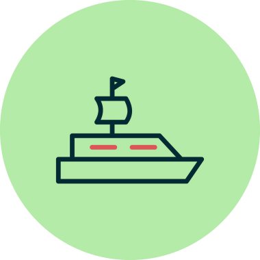 Gemi vektörü ince çizgi simgesi 