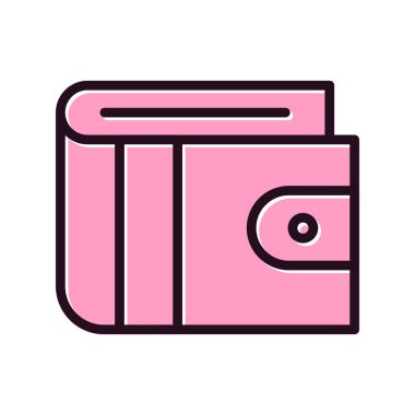 cüzdan düz simgesi, vektör illüstrasyonu