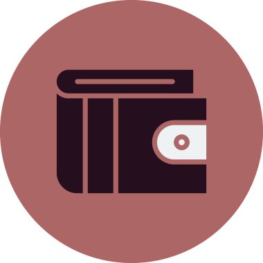 cüzdan düz simgesi, vektör illüstrasyonu