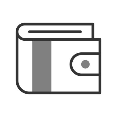 cüzdan düz simgesi, vektör illüstrasyonu