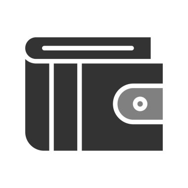 cüzdan düz simgesi, vektör illüstrasyonu