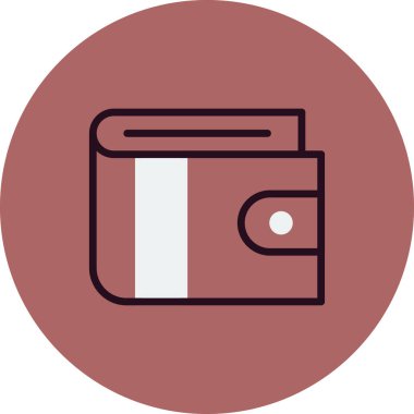 cüzdan düz simgesi, vektör illüstrasyonu