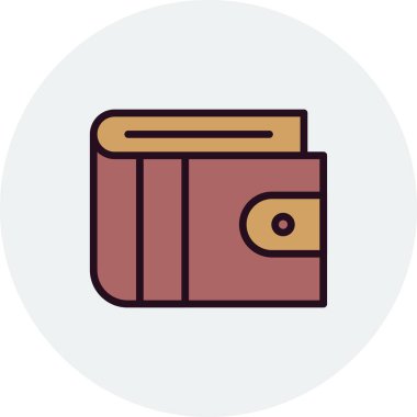 cüzdan düz simgesi, vektör illüstrasyonu