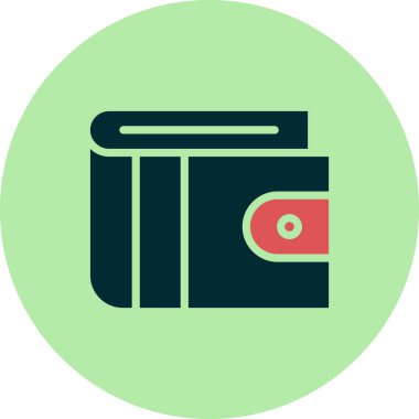 cüzdan düz simgesi, vektör illüstrasyonu