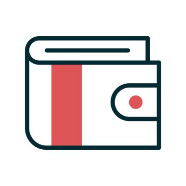 cüzdan düz simgesi, vektör illüstrasyonu